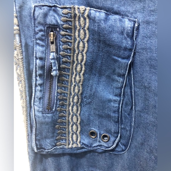 Johnny Was Biya Adventura Cargo Pants Embroidered Soft Medium - Picture 4 of 11